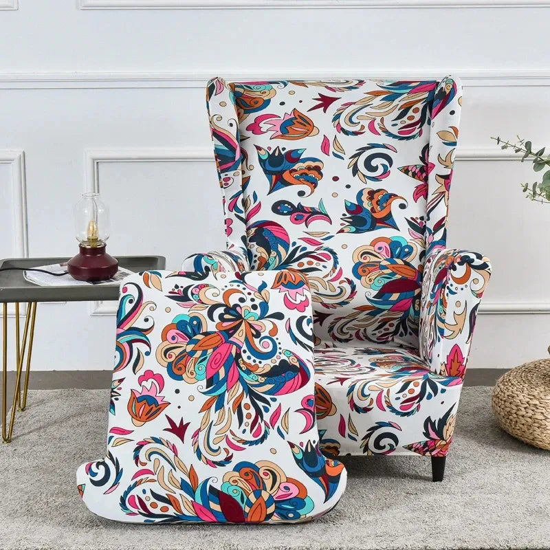 Housse de Fauteuil à Oreilles Imprimée 36