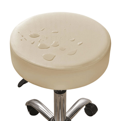 Housse Tabouret de Bar Rond Résistant aux éclaboussures - Beige Champagne