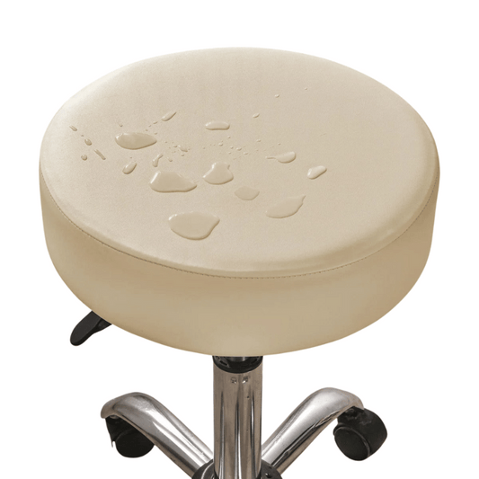 Housse Tabouret de Bar Rond Résistant aux éclaboussures - Beige Champagne