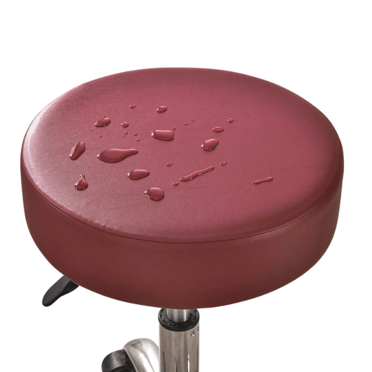 Housse Tabouret de Bar Rond Résistant aux éclaboussures - Rouge