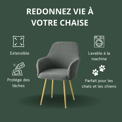 Housse de Chaise Scandinave - Avec Accoudoirs