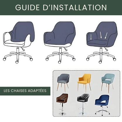 Housse de Chaise Scandinave - Avec Accoudoirs