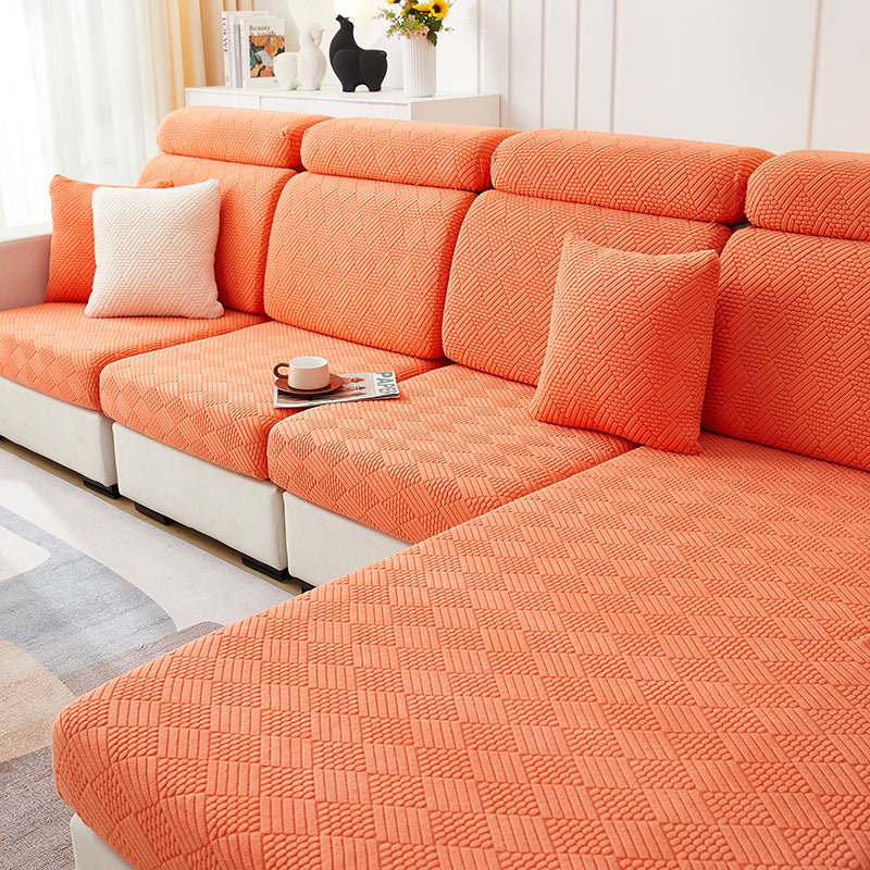 Housse de Coussin Canapé <br> Jacquard Orange