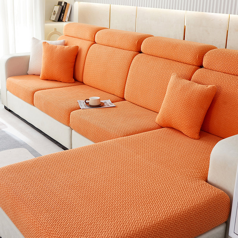 Housse de Coussin Canapé <br> Jacquard Orange foncé