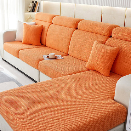 Housse de Coussin Canapé <br> Jacquard Orange foncé