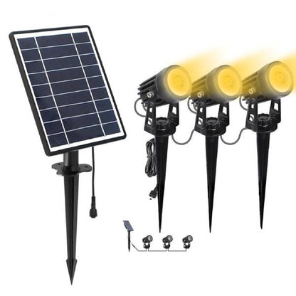 Lampe solaire pour éclairage extérieur - Spot solaire extérieur avec Piquet