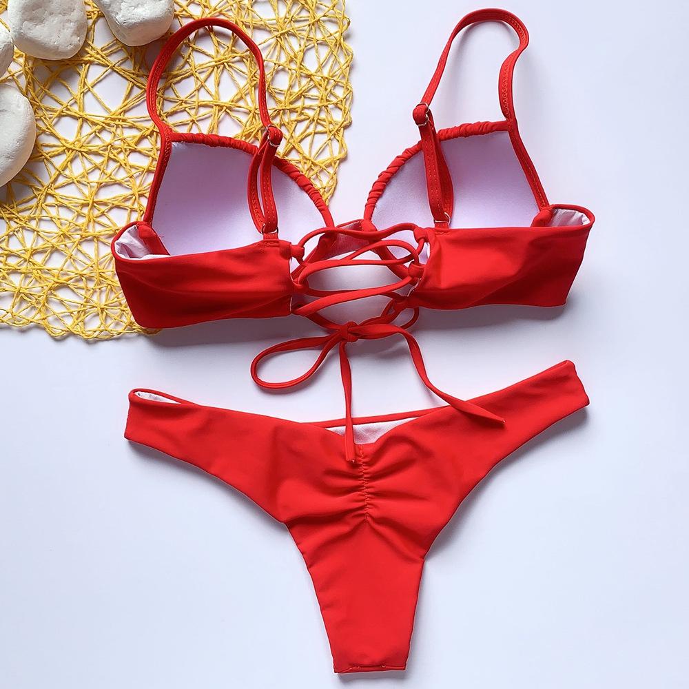 Maillot de bain deux pièces rouge
