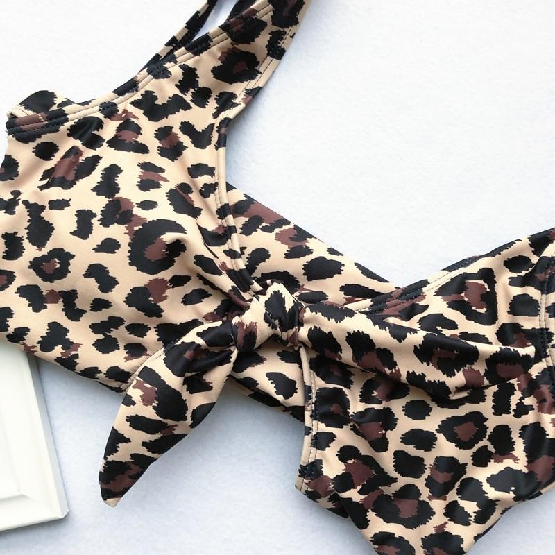 Maillot de bain une pièce noué Léopard