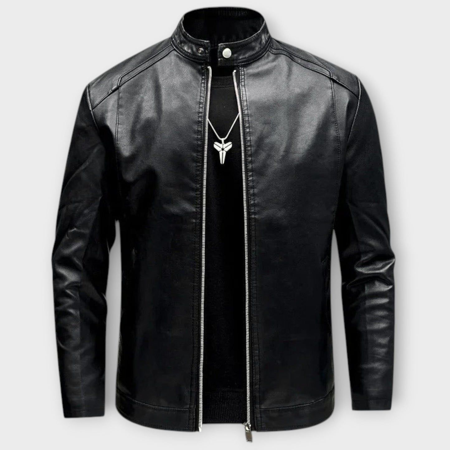 Veste en Cuir de Motard Élégante pour Homme