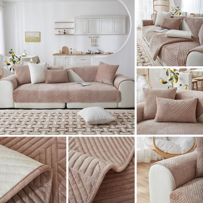 Plaid pour canapé velours <br> Cristal Rose