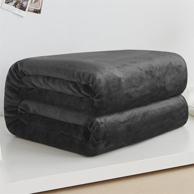 Plaid en Fausse Fourrure <br> Noir