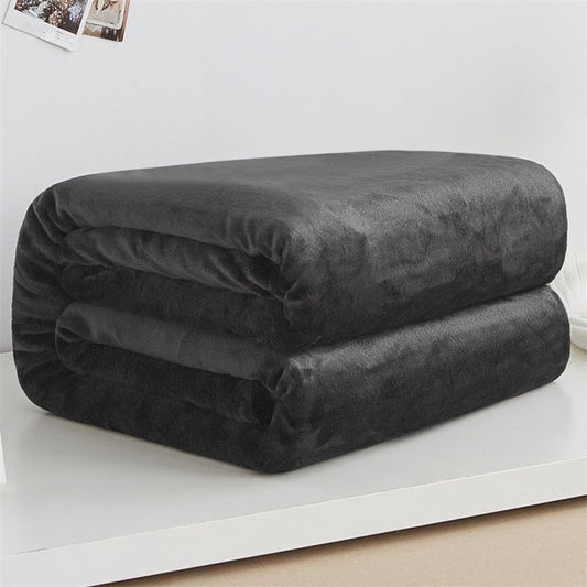 Plaid en Fausse Fourrure <br> Noir
