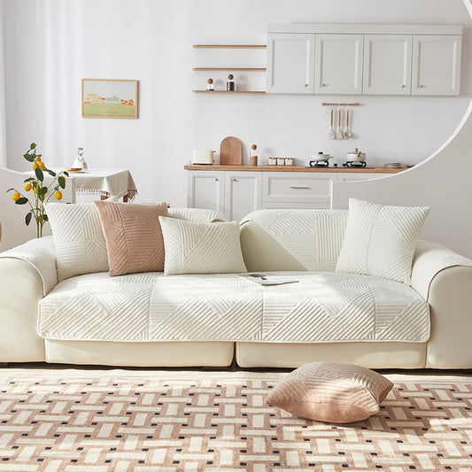 Plaid pour canapé velours <br> Cristal Blanc