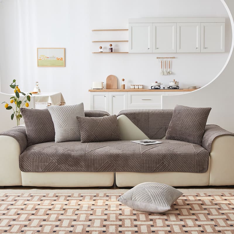 Plaid pour canapé velours <br> Cristal Gris Foncé