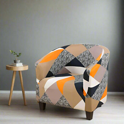 Housse de Fauteuil Club Extensible - Motif Géométrique Coloré