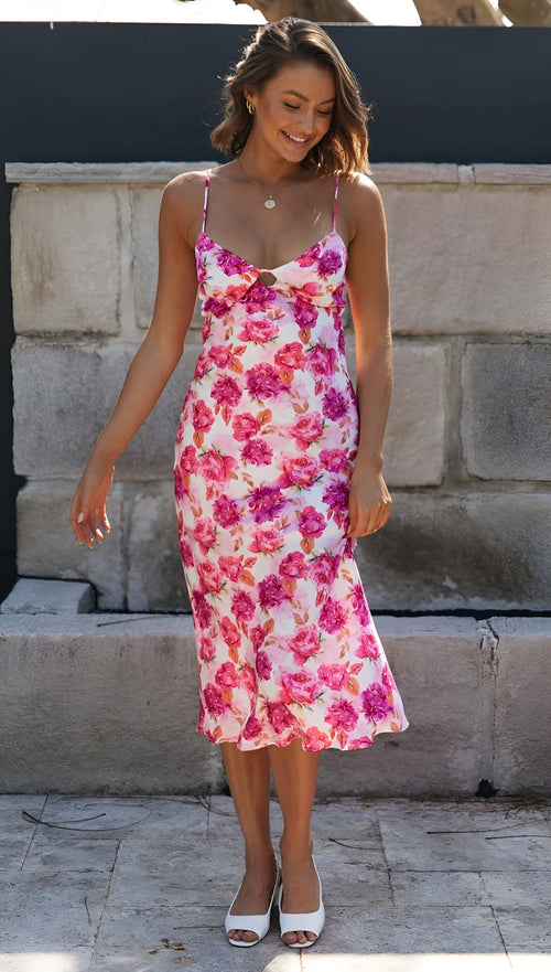 Robe longue fleurie Roses