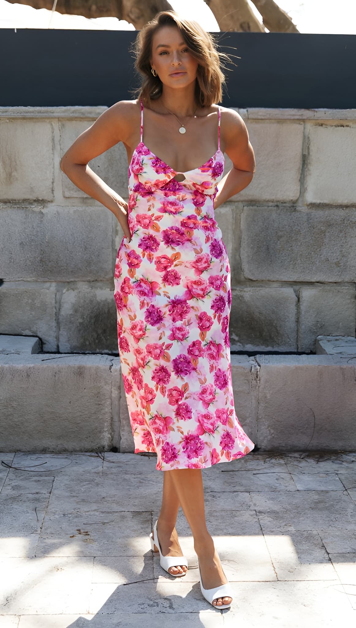Robe longue fleurie Roses
