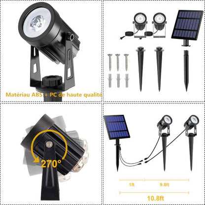 Lampe solaire pour éclairage extérieur - Spot solaire extérieur avec Piquet