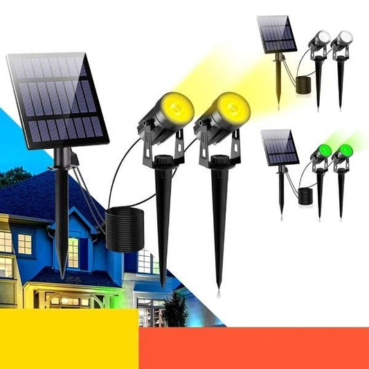Lampe solaire pour éclairage extérieur - Spot solaire extérieur avec Piquet