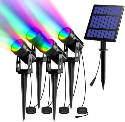 Lampe solaire pour éclairage extérieur - Spot solaire extérieur avec Piquet