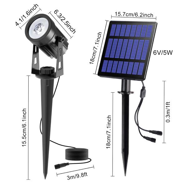 Lampe solaire pour éclairage extérieur - Spot solaire extérieur avec Piquet