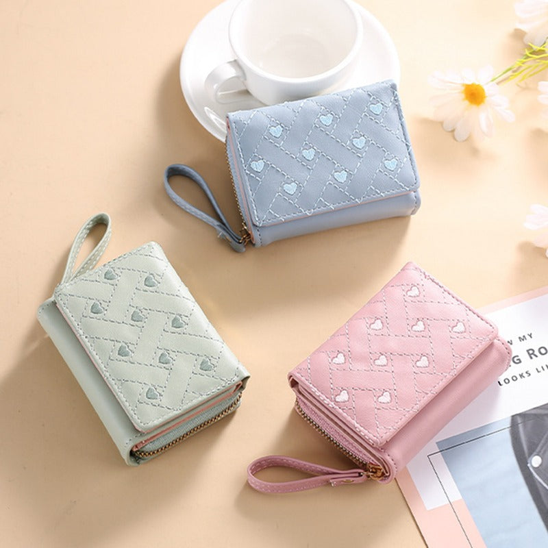 Petit portefeuille femme cœur