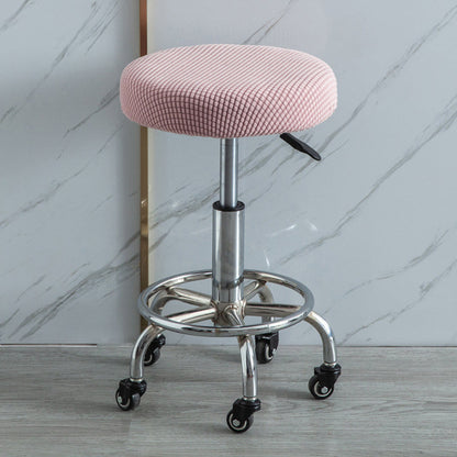 Housse de Tabouret de Bar Elastique Ronde - Rose