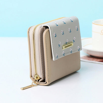 Petit portefeuille à fleurs femme