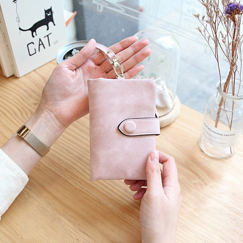 Petit portefeuille femme rose