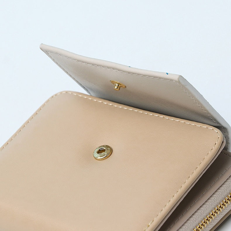 Petit portefeuille à fleurs femme