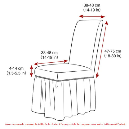 Housse de chaise à jupe longue en 3D - Bleu Ciel