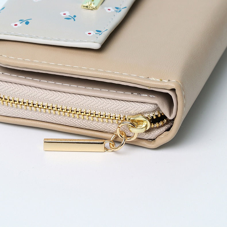 Petit portefeuille à fleurs femme