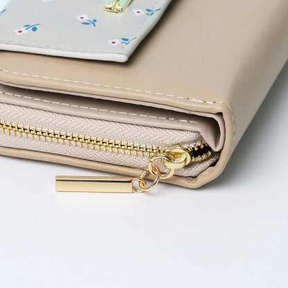 Petit portefeuille à fleurs femme