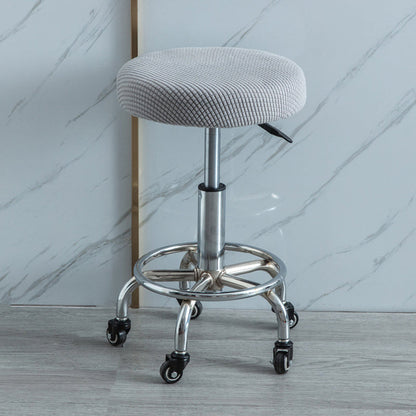 Housse de Tabouret de Bar Elastique Ronde - Gris clair