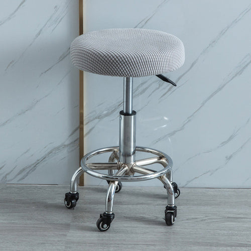 Housse de Tabouret de Bar Elastique Ronde - Gris clair