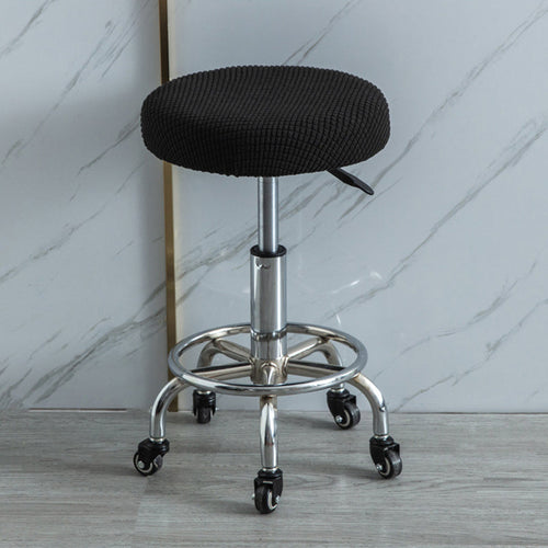 Housse de Tabouret de Bar Elastique Ronde - Noir